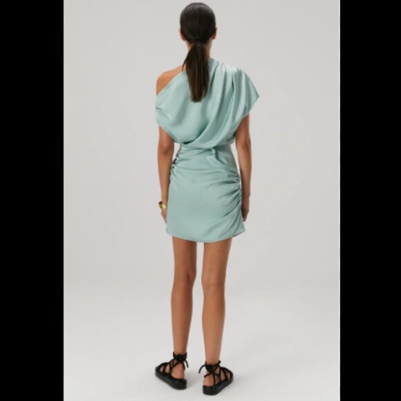 Brand New MISHA OFF-THE-SHOULDER SLIM RUCHED MINI DRESS - Picture 5 of 16